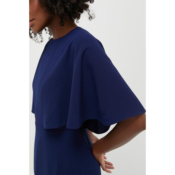 POMANDER PLACE Navy Cape Leah Dress Size 12 NWT Retail $168 Tuckernuck - Picture 6 of 7
